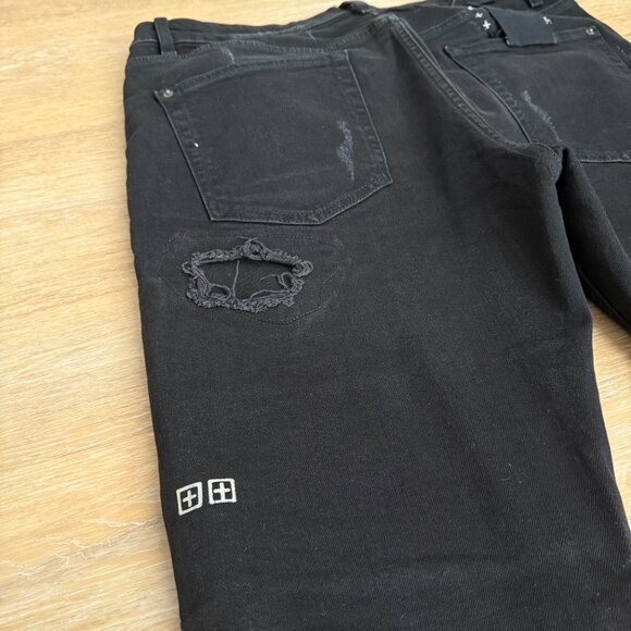 KSUBI 'Van Winkle' Distressed Denim - 36" - BLACK - Picture 6 of 7